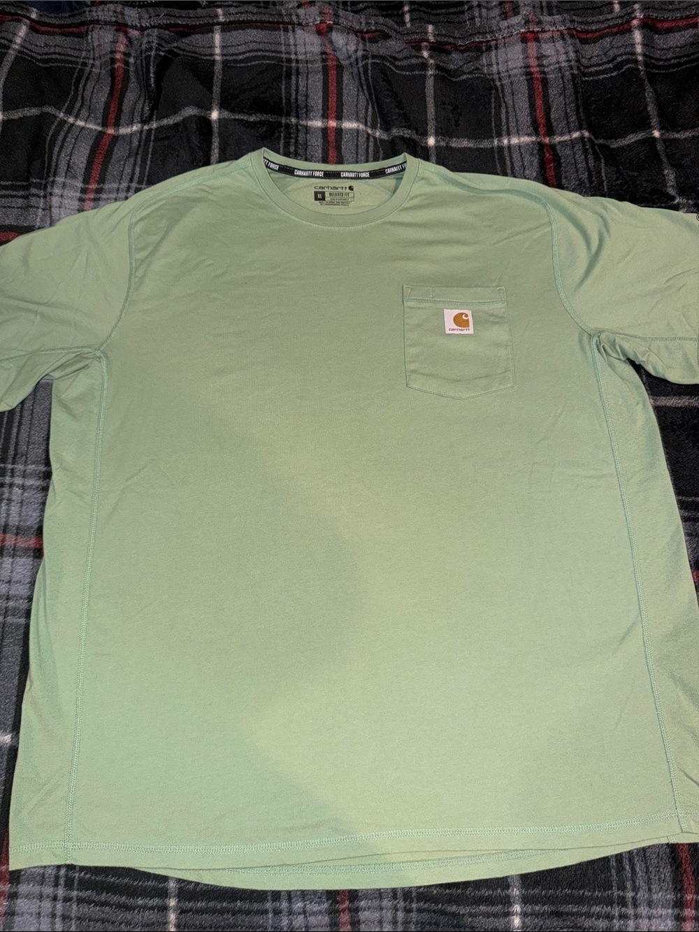 Carhartt Men's Short-Sleeve Force Pocket T-Shirt in Light Green